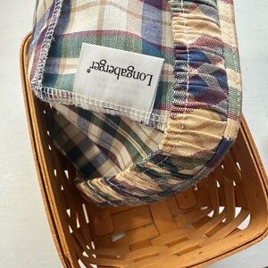 Longaberger Multicolor Plaid Basket with Liner